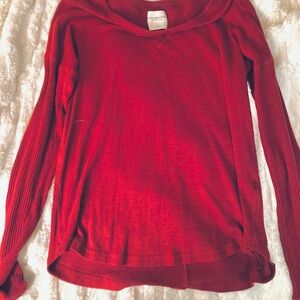 Abercrombie & Fitch Red Crew Neck Sweater